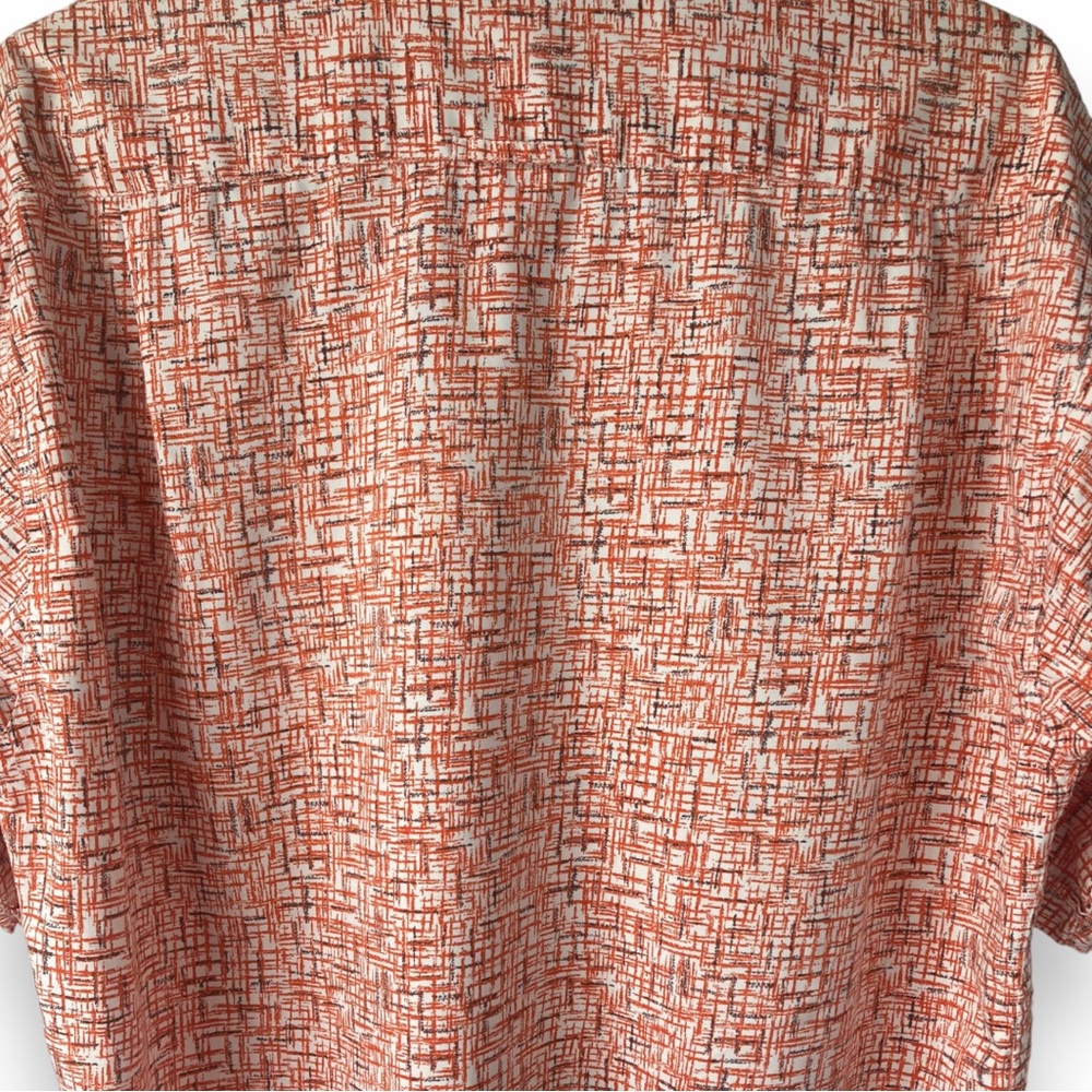 Orange White Ben Sherman Geometric Style Button Down Shirt - Picture 5 of 8